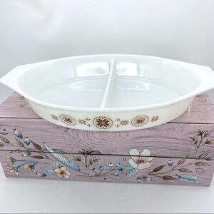 Vintage Pyrex Town and County Divided Casserole Dish
